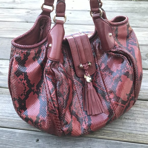 Gucci Handbags - Gucci Handbag Stirrup Edition Large Snake Red Mult